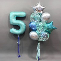 Композиция из воздушных шаров на День рождения